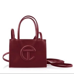 Small oxblood shopping bag